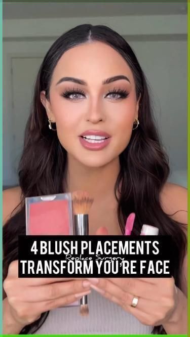 Blush Placement, Blush Tutorial, Blush Application, Face Contouring Makeup, Slimmer Face, High Cheekbones, Makeup Artist Tips, How To Apply Blush, Face Makeup Tips