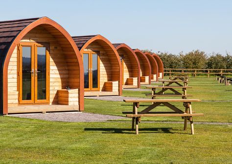 Camping Pods, Bell Tent Camping, Glamping Pods, Arched Cabin, Camping Pod, Pod House, Glamping Resorts, Big Tents, Shower Tent