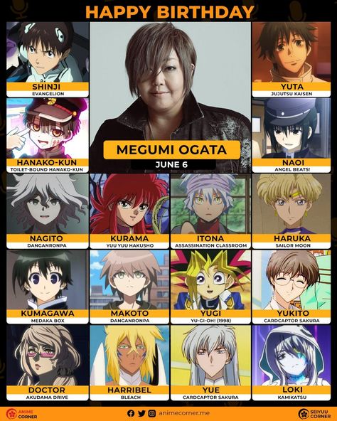 Happy 58th Birthday to Ogata Megumi! by nwl123 The post Happy 58th Birthday to Ogata Megumi! appeared first on Alo Japan. Megumi Birthday, Megumi As Sukuna, Megumi Official Art, Megumi Food Wars, Megumi Fushiguro Poster, Happy 58th Birthday, 58th Birthday, Animes To Watch, Novel Games