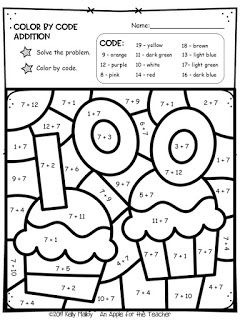 100th Day of School Color By Number Addition 5 Fun 100th Day Of School Activities, 100 Day Math Activities 2nd Grade, First Grade 100th Day Of School, 100th Day Of School 1st Grade, 100th Day 2nd Grade, 2nd Grade 100th Day Activities, 100th Day Activities First Grade, 100th Day Of School Activities 1st, 100 Day Of School Coloring Page