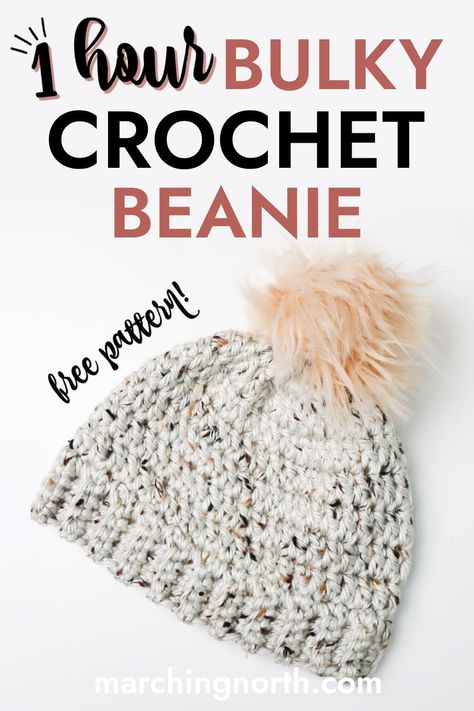 Super Bulky Yarn Patterns Crochet, Chunky Beanie Crochet Pattern, Crochet Beanie Hat Free Pattern, Bulky Yarn Patterns, Bulky Crochet, Bulky Yarn Crochet, Chunky Crochet Hat, Chunky Yarn Crochet, Crochet Beanie Pattern Free