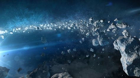 Asteroid Belt Space Highway, Asteroid Field, Environmental Artwork, Elemento Terra, Asteroid Belt, Moon Setting, Landscape Background, Space Theme, Beautiful Space