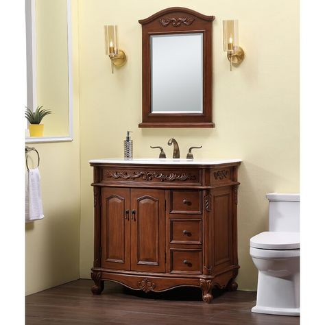 Astoria Grand Indiana 36" Single Bathroom Vanity Set | Wayfair.ca Antique Bathroom Vanity, Ceramic Undermount Sink, Cabinet Options, Mirror Backsplash, Linen Cabinet, Powder Rooms, Office Bathroom, Bathroom Vanity Set, Single Bathroom