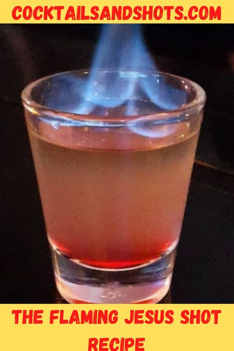 Funny Shots Recipes, Flaming Shots Recipe, Flaming Cocktails Drink Recipes, Vodka Shots Easy, Rum Shots Recipes, Vodka Shot Recipes, Holiday Shot Recipes, Flaming Cocktails, Flaming Shots