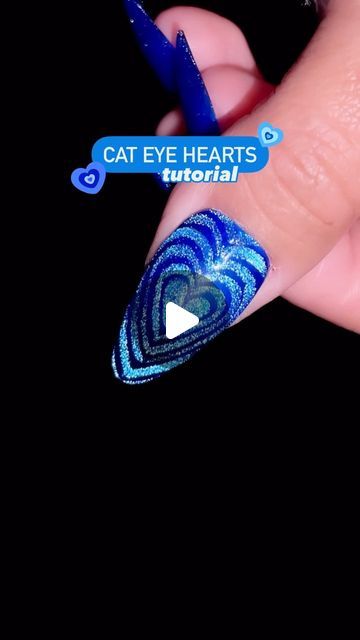 Magnetic Cat Eye Nails, Eye Heart Nails, Cat Eye Nails With Design, Matte Cat Eye Nails, Cats Eyes Nails, Cat Eye Gel Nail Designs, 9d Cat Eye Nails, Halloween Cat Eye Nails, Cat Eye Nail Ideas