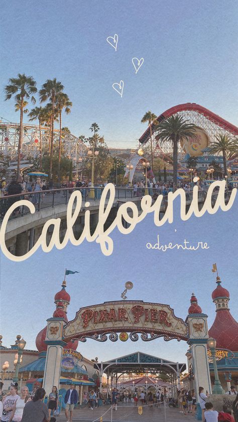 #disneyland #californiaadventure Disneyland California Wallpaper, Disney California Adventure Aesthetic, La Aesthetic Wallpaper, California Adventure Pictures, Disneyland Aesthetic Wallpaper, Disneyland Aesthetic California, California Adventure Aesthetic, Disneyland California Rides, Space Mountain Disneyland