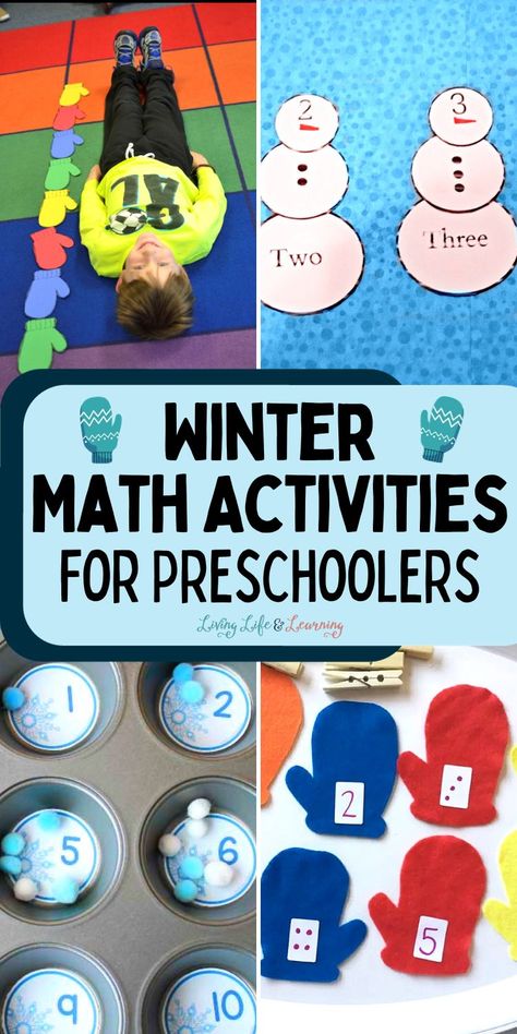 Winter Math Activities for Preschoolers Snow Math Activities, Counting Snowflakes, Preschool Winter Math, Winter Animals Preschool, Math Activities For Preschoolers, Math Activities For Toddlers, Montessori Math Activities, Winter Math Activities, Winter Theme Preschool