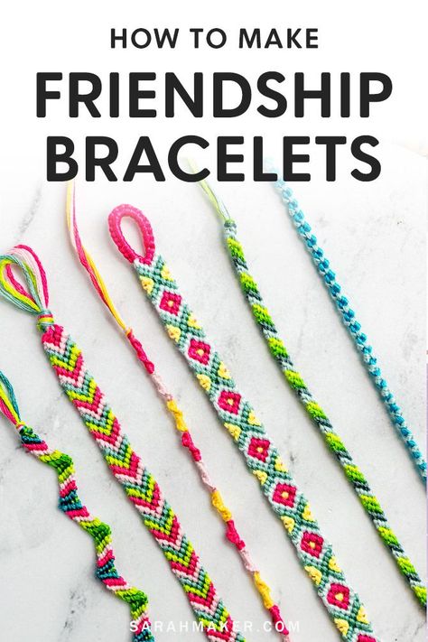 How To Make Diy Friendship Bracelets, Bracelets Diy Pattern, Making Friendship Bracelets Tutorials, Thread Friendship Bracelets Tutorials, Friendship Bracelet With Beads Diy, Easy Bracelet Designs, Friendship Necklaces Diy, Embroidery Floss Bracelets Tutorial Easy, How To Friendship Bracelets Tutorials