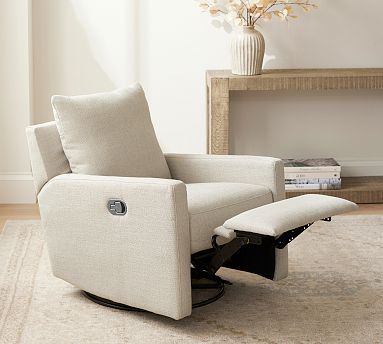 Ayden Square Arm Upholstered Swivel Recliner | Pottery Barn Recliners In Living Room, Small Recliners, Swivel Recliner Chairs, Modern Recliner, Living Room Recliner, Swivel Glider Recliner, Glider Recliner, Outdoor Cushion Covers, Lift Recliners