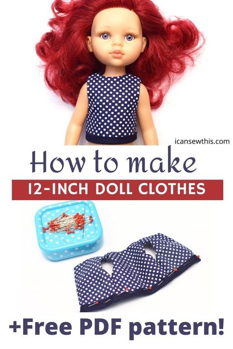 Learn how to make easy and quick doll clothes for your 12-inch Paola Reina doll with this free sewing pattern and tutorial. Keep your favorite dolls looking stylish while having fun. #paolareina #sewingdollclothes #freepattern #sewing #beginnerproject Cute Doll Clothes, 12 Inch Doll Clothes, Knitting Doll, Baby Doll Clothes Patterns, Doll Knitting, Knitting Dolls Clothes, Doll Clothes Patterns Free, American Girl Doll Clothes Patterns, Dolls Clothes Diy