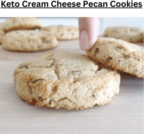 Keto Cream Cheese Pecan Cookies - EASY KETO RECIPES Keto Cream Cheese, Free Keto Meal Plan, Keto Cookie Recipes, Keto Cream, Keto Treats, Keto Christmas, Keto Baking, Desserts Keto, Low Carb Treats