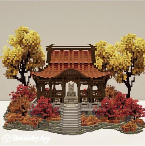 Beehive Area Minecraft, Minecraft Waypoint Build, Minecraft Japanese Block Palette, Indian Minecraft Builds, Minecraft Asian Architecture, Orange Minecraft Aesthetic, Minecraft Pagoda Tutorial, Minecraft Japanese Tree, Minecraft Sun And Moon Build