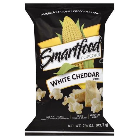 Fluffy Popcorn, Smartfood Popcorn, Popcorn Brands, White Cheddar Popcorn, Cheese Popcorn, Cheddar Popcorn, Hunger Pangs, Smart Food, Popcorn Snacks