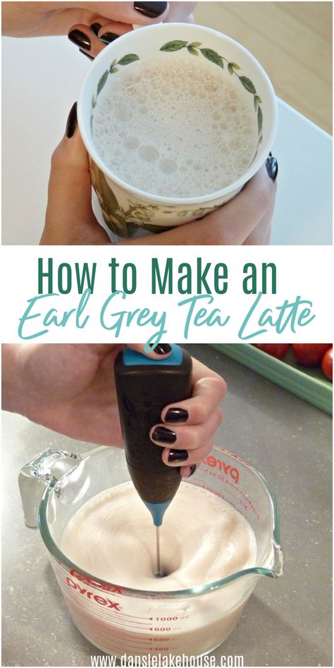 How to make an earl grey tea latte How To Make London Fog Tea, London Fog Latte Recipe, Latte Ideas, London Fog Latte, Starbucks London, London Fog Tea Latte, Earl Grey Latte, Tea Lattes, Tea Latte Recipe