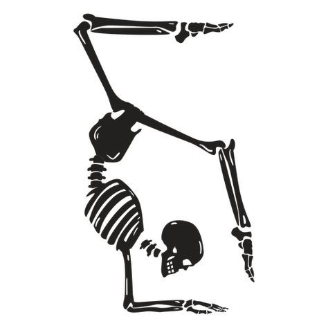 Yoga skeleton cut out headstand PNG Design Skeleton Meditating, Yoga Skeleton, Tattoos 2024, Yoga Tattoos, Skeleton Graphic, Skull Art Drawing, Yoga Prints, Yoga Design, Head Stand