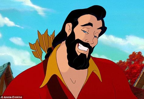 Gaston drawn with a beard Enchanted Prince, Gaston Beauty And The Beast, Disney Quizzes, Disney Pixar Movies, Pixar Movies, Disney Beauty And The Beast, Disney Memes, Disney Drawings, Disney Villains