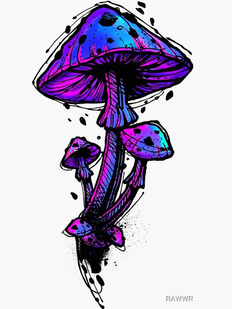 Shroom Tattoo, Mushroom Paint, Trippy Drawings, Mushroom Tattoos, Mushroom Drawing, Psy Art, Hippie Painting, Cool Pencil Drawings, Graffiti Characters