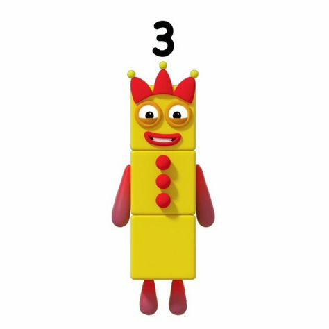 Numberblock Three - YouTube Number Blocks Cake Topper Printable, Number Block Party, Numberblocks Birthday, Block Numbers, Block Birthday Party, Baby Birthday Party Theme, Number Blocks, Simple Birthday Party, Baby Event