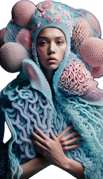 Coral Reef Inspired Fashion, Sea Moodboard Fashion, Coral Inspired Fashion, Coral Aesthetic Ocean, Coral Reef Costume, Ocean Inspired Fashion, Coral Reef Dress, Ocean Sustainability, Sea Inspired Fashion