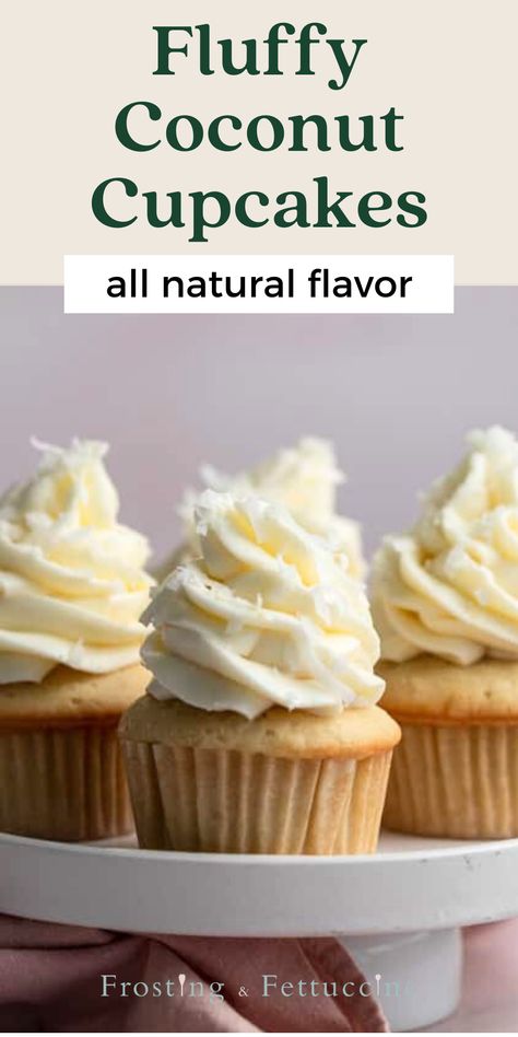 Coconut Cupcakes With Filling, Coconut Cupcake Recipes, Coconut Cupcake, Infused Cupcakes, Coconut Extract, Chocolate Chip Cupcakes, Famous Desserts, Easy Cupcake Recipes, Cupcakes Recipes