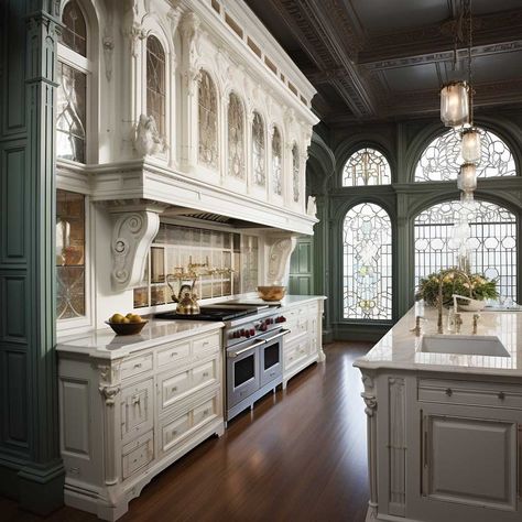 3+ Modern Twists on Victorian Kitchen Aesthetics for Your Home • 333+ Art Images Victorian Home Aesthetic, Victorian Homes Aesthetic, Old Victorian Kitchen, Victorian Homes Interior Kitchen, Modern Victorian Exterior, Victorian Aesthetic Home, Modern Victorian Homes Interior, Victorian Home Kitchen, Modern Victorian Kitchen