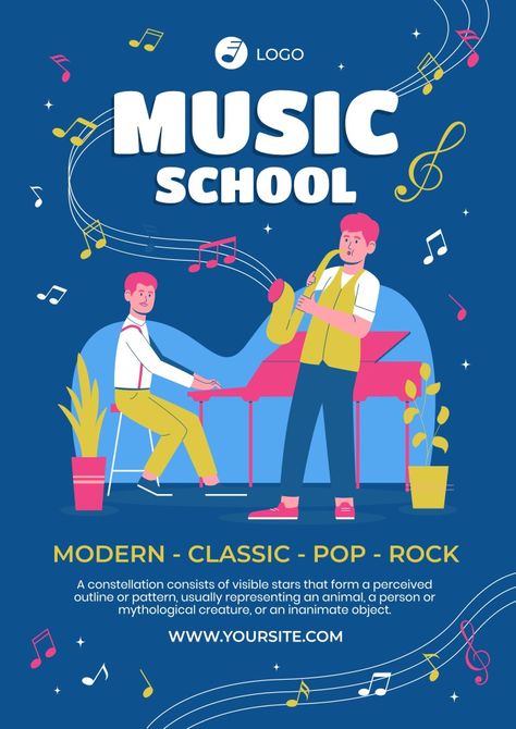 School Concert Poster, Club Posters School, Music School Poster, Music Class Poster, School Club Poster, Poster Ideas Music, School Poster Ideas, Club Posters, Stage School