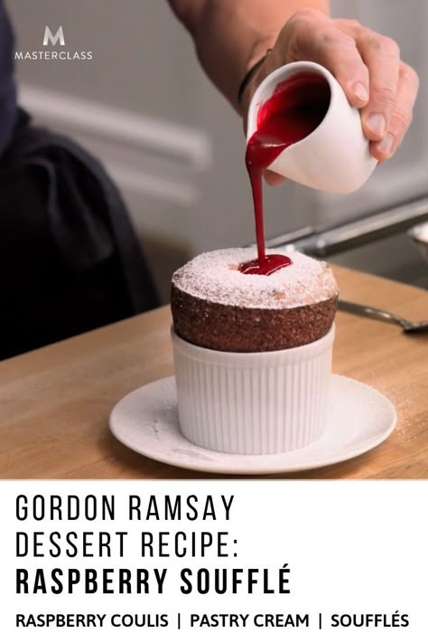 Learn one of Chef Gordon Ramsay's signature dessert recipes: the perfect raspberry souffl�, paired with a decadent cream. |  Masterclass.com  |  #masterclass #raspberrycoulisrecipe #homemadedesserts Raspberry Souffle, Souffle Recipes Easy, Chic Spring Outfits, Christmas Dessert Recipes, Gordon Ramsay Recipe, Souffle Recipes, Chef Gordon, Chef Gordon Ramsay, French Desserts