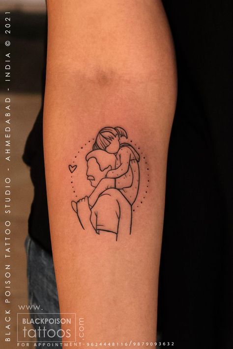 Father Daughter Tattoo - meaningful tattoos by  Phoenix Carmichael Fathers And Daughters Tattoo, Daughter Tattoo For Father Small, Tattoo Ideas For Daughter Father, Late Father Tattoo, Daughter And Father Tattoos Matching, Father Symbol Tattoo, Tattoo Daughter And Father, Dad Daughter Tattoo Ideas, Matching Tattoos Father And Daughter