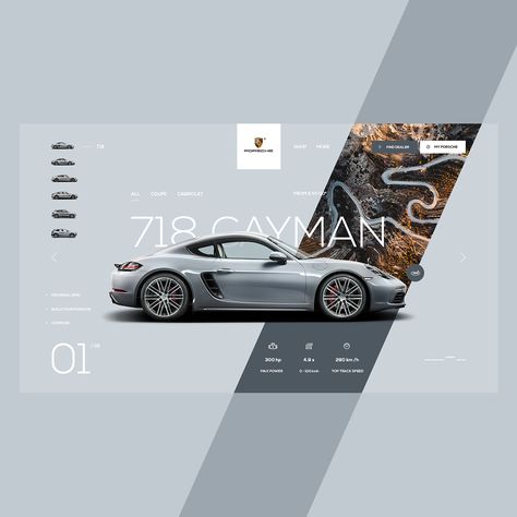 Porsche Cayman Product Page Concept Design Ui /Ux ;)#porsche #cayman #car #web #webdesign #webstagram #webdesigner #webdevelopment #ui #ux #uidesign #uxdesign #uiux #behance #dribbble #graphicdesign #graphic #graphicdesigner #design #designinspiration #designer #creative #app Car Banner Design Graphics, Car Ux Design, Car Layout Design, Automotive Website Design, Dynamic Website Design, Porsche Graphic Design, Car Ui Design, Automotive Graphic Design, Architecture Webdesign