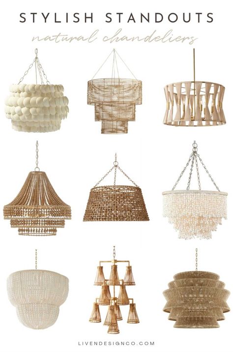 Neutral Dining Room Chandelier, Boho Shell Chandelier, Beaded Dining Room Chandelier, Light Wood Chandelier, Natural Hanging Light, Coastal Beaded Chandelier, Natural Chandelier Entryway, Modern Boho Living Room Chandelier, 3 Tier Chandelier