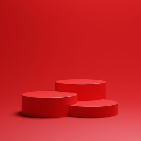 3d red podiums for products | Premium Photo #Freepik #photo #minimal-scene #scene-background #platform-background #product-scene Red Background Photography, Platform Background, Photo Minimal, Red Color Background, Scene Background, Red Background, Premium Photo, Red Color, Valentines