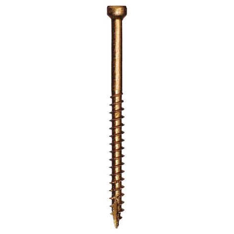 These finishing screws are an exceptional choice for carpentry projects, window and door jamb applications, composite decking and more. Made of steel, the screws deliver strength, durability and reliable performance for interior and exterior jobs. They have a small trim head that is ideal for finishing work that requires a seamless finish. With their coarse thread and sharp point, the screws are easy to install without the need for predrilling to save you time and effort. | Trim-Head Finishing S Cedar Lumber, Deck Installation, Tile Tools, Bronze Colour, Door Jamb, Carpentry Projects, Trim Work, Exterior Cladding, Composite Decking