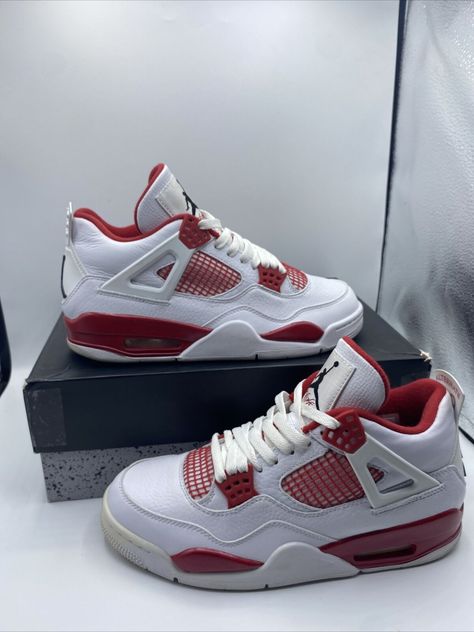 OG BOX No Hangtag Size 8 Clean MSG for more pics Shoe Inspo Jordans, Trendy Shoes Jordans, Jordans 4s Red, Retro 4’s, Red Jordans 4s, Good Shoes For School, Christmas Jordans, Swag Shoes For Women, Shoes To Get For Christmas