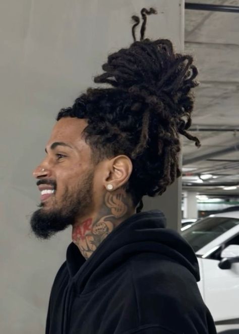 Male Locs Styles, Freeform Locs Men, Brown Locs Men, Light Skin Men With Dreads, Lightskins With Dreads, Curly Locs Men, Men’s Locs, Guys With Locs, Black Men Locs