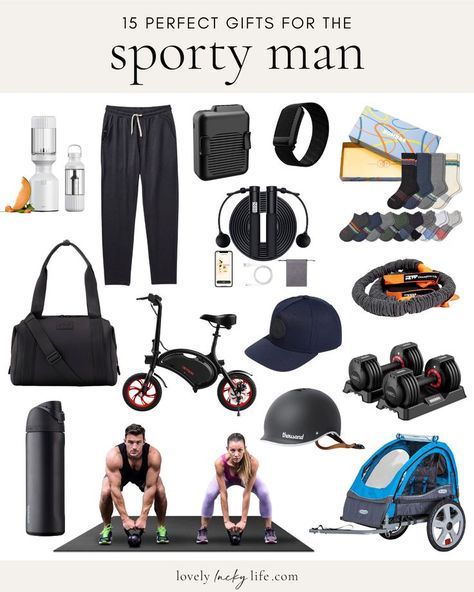 If you're struggling to find the perfect gift for the sporty guy in your life, I've got you covered! Whether he's a total gym rat or loves to get outside and move, this list of 15 best gifts for athletic men is GOLD! #giftideas #giftguide #sporty #fitness #dad #fathersday #giftsfordad #giftsforhim Gym Rat Gift, Weight Lifting Tips, 15 Gift Ideas, Athlete Gifts, Gym Guys, Gym Gifts, Rat Man, Men’s Fitness, Men Fashion Casual Shirts