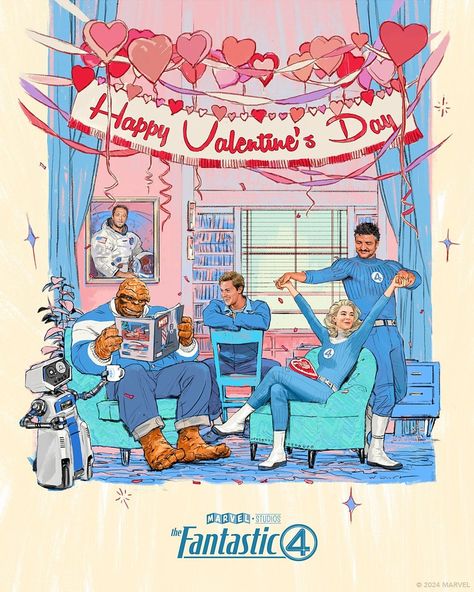 Happy Valentine’s Day from Marvel’s First Family! Pedro Pascal, Vanessa Kirby, Ebon Moss-Bachrach, and Joseph Quinn are The Fantastic… | Instagram Fantastic Four Movie, The Fantastic Four, Jamie Bell, Mister Fantastic, The Marvels, Vanessa Kirby, John Malkovich, Invisible Woman, Kate Mara