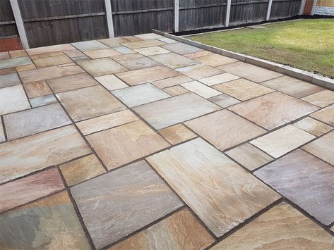 A warm colour Indian sandstone with a mix of sandy browns and accents of pale crimson and lavender defined by attractive swirls and patterns. Sandstone Paving Slabs, Indian Sandstone, Granite Paving, Limestone Paving, Stone Paving, Sandstone Paving, Patio Slabs, Vitrified Tiles, Paving Slabs