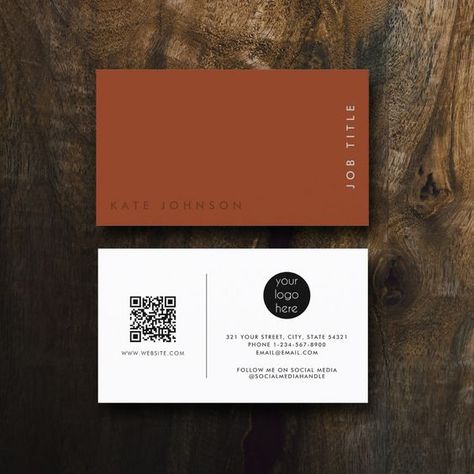 Professional Modern Terracotta Minimalist QR Code Social media fonts #socialmediafonts Instagram fonts #instagramfonts facebook fonts #facebookfonts fonts #fonts font #font 4.150 Business Card Architecture, Minimalistic Business Cards, Brown Business Card, Qr Code Social Media, Instagram Fonts, Stationery Business Card, Simple Business Card, Fonts Handwriting Alphabet, Font Bubble