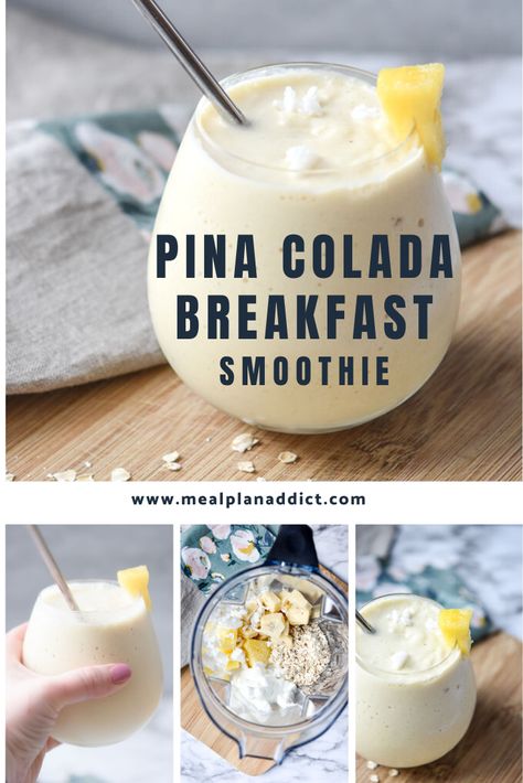 Protien Smoothies Simple, Refreshing Smoothie Recipes, Pina Colada Recipe Desert, Healthy Blended Drinks, Smoothies With Water Base, Pina Colada Protein Shake, Pina Colada Breakfast Smoothie, Individual Smoothie Recipes, Blendjet 2 Recipes Smoothies