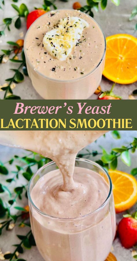 Lactation Smoothie With Brewer's Yeast Breastfeeding Smoothie Recipes, Boost Milk Supply Breastfeeding, Breastfeeding Smoothie, Breastfeeding Cookies, Lactation Recipes Smoothie, Healthy Pregnancy Food, Lactation Smoothie, Oat Smoothie, Breastfeeding Foods