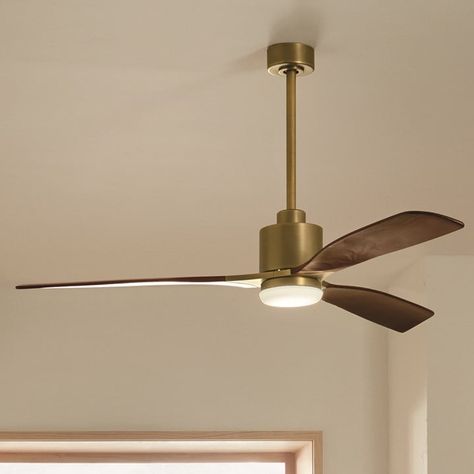 60" Ridley II Ceiling Fan Natural Brass | Kichler Lighting Antique Ceiling Fans, Propeller Ceiling Fan, Large Ceiling Fans, Kichler Lighting, Led Ceiling Fan, Bath Light, Antique Pewter, Wall Fans, Low Ceiling