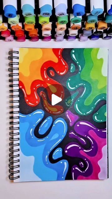 78K views · 12K likes | Eline 🇳🇱 on Instagram: "Colorful marker drawing idea for your sketchbook! . . . #drawing #markers #markerdrawing #colorful #tekenen #creative #diy #art #sketchbook #sketchbookdrawing" Water Based Markers Art Ideas, Something To Draw With Markers, Sketchbook Marker Ideas, Painting With Alcohol Markers, Things To Do With Markers, Cool Alcohol Marker Drawings, Desene Aesthetic, Colorful Marker Art, Highlighter Art Ideas