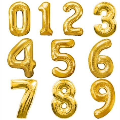 Birthday Party Souvenirs, Helium Number Balloons, Gold Number Balloons, Festive Party Decorations, Gold Foil Balloons, Foil Number Balloons, Wedding Balloon Decorations, Large Balloons, School Pride