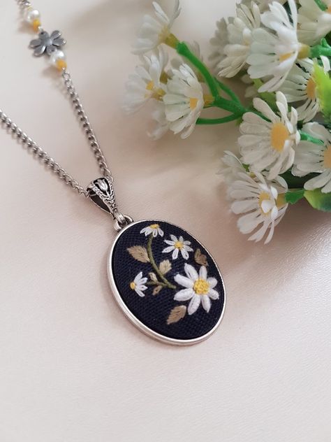 Bead embroidered pendant