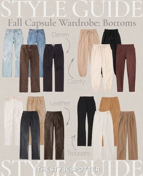 Different Bottoms For Women, Capsule Wardrobe Pants Only, Essential Pants Women, Staple Wardrobe Bottoms, Pants Essentials Women, Outfits With Pants Casual, Basic Bottoms For Women, Capsule Wardrobe Bottoms, Womens Trousers Outfits Winter