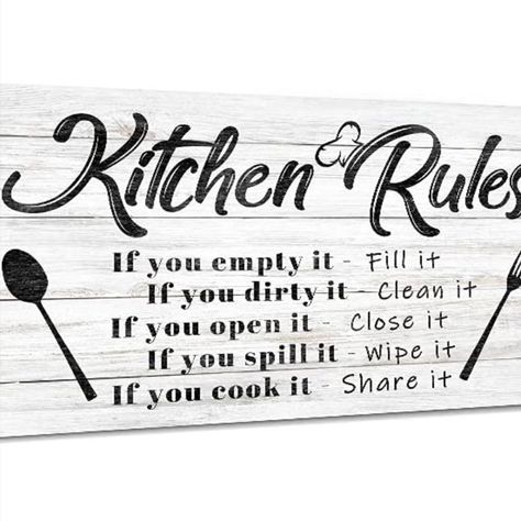 Kitchen Rules Wall Decor Funny Inspirational Quote Canvas Print Art Modern Rustic Farmhouse Kitchen Decorative (8X16 Inch, W) Modern Rustic Farmhouse Kitchen, Kitchen Quotes Decor, Funny Kitchen Sayings, Farmhouse Kitchen Signs, Funny Kitchen Signs, Rustic Wood Background, Modern Rustic Farmhouse, Kitchen Rules, Kitchen Quotes