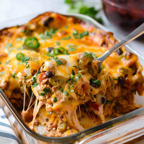 Creamy Burrito Casserole Recipe - Creamy Burrito Casserole Recipes, The Best Taco Casserole Ever, Bisquick Mexican Casserole, Easy Baked Burrito Casserole, Burrito Bake Taste Of Home, Burrito Bake Casserole, Beef Enchilada Bake, Chicken Burrito Casserole, Relleno Casserole Recipe