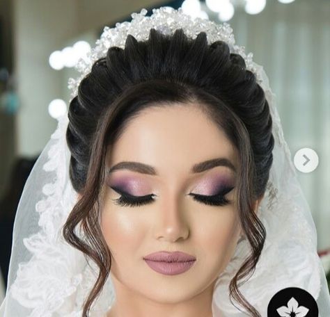 Aystar Christian Wedding Eye Makeup, Christian Eye Makeup, Lavender Bride Makeup, Christian Bride Eye Makeup, Christian Wedding Cake Designs, Christian Bride Makeup Look, Christian Wedding Makeup Look, Christian Bridal Hairstyle With Veil, Christian Bride Makeup