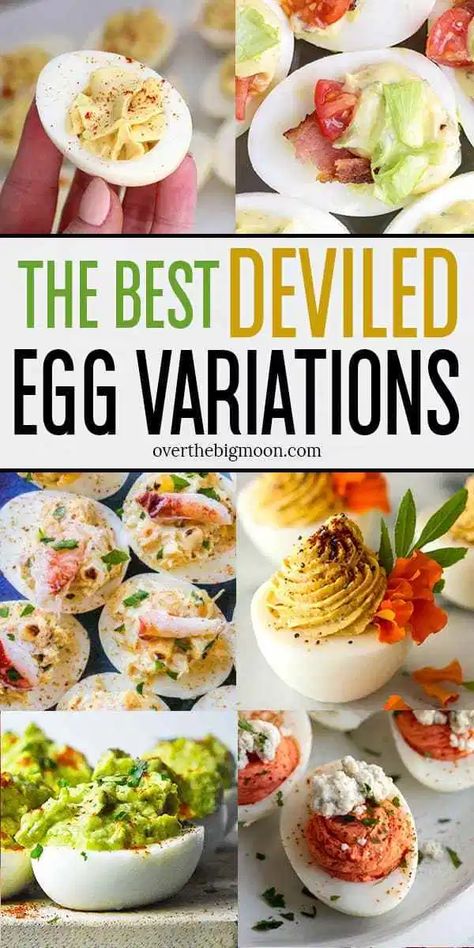 I've rounded up some of the Best Deviled Egg Variations for you to consider for your next dinner or party! I've got everything from some classic recipes to some variations that you've never even heard of! From overthebigmoon.com! #deviledeggs #hardboiledeggs #eggappetizer #easyappetizer #appetizer Deviled Egg Recipes, Egg Appetizer, Egg And Grapefruit Diet, Devilled Eggs Recipe Best, Devilled Eggs, Best Deviled Eggs, Big Moon, Classic Recipes, Boiled Egg Diet