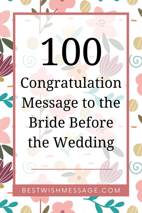 💖 To the stunning bride-to-be, as you step into this new chapter of your life, may it be as beautiful as you've always dreamed. ✨ Wishing you endless happiness and love on your wedding day and beyond. #BrideGoals #WeddingDreams #HappilyEverAfter #BridalInspiration #CongratulationsBride Quotes For The Bride To Be, Bride To Be Cards Messages, Wishes For Bride To Be Messages, Day Before Wedding Quotes, Best Wishes On Your Wedding Day, Bride To Be Quotes Getting Married, Quotes For Bride To Be, Wishes For Bride To Be Quotes, Wedding Day Quotes For The Bride